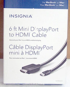 INSIGNIA 6FT. MINI DISPLAYPORT TO HDMI CABLE FOR MACBOOK & IMAC - NS-PDO6512-C - Picture 1 of 3