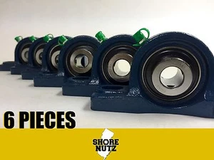 (6 PIECES) 1-1/2" Pillow Block Bearing, UCP208-24 Solid Foot P208 - Picture 1 of 2