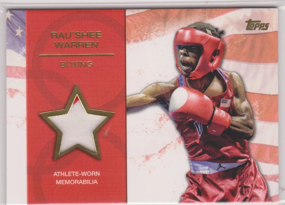 RARE 2012 TOPPS OLYMPIC RAU'SHEE WARREN GOLD RELIC CARD ~ 17/25  - Image 1 of 1