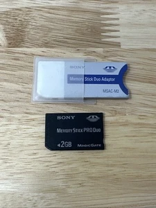 Sony Memory Stick Pro Duo Mark 2 Magic Gate 2 GB Adapter MSX-M2GS Card MSAC-M2 - Picture 1 of 3