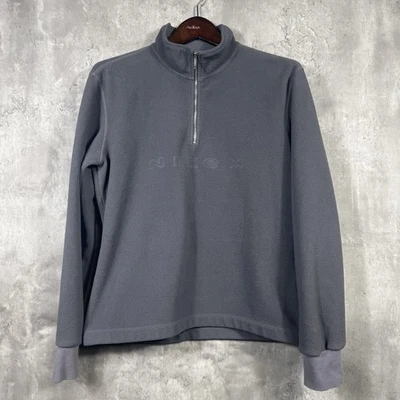 Sudadera vintage Nike para mujer gris medio polar cuello falso golf cuarto cremallera Foto 1 de 4