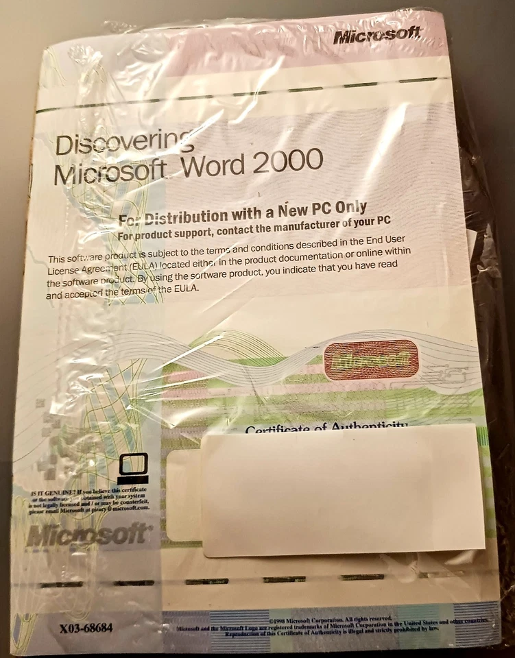 Microsoft Word 2000  Software with Disc & Licence (bulk/non-retail) - Image 1 of 3