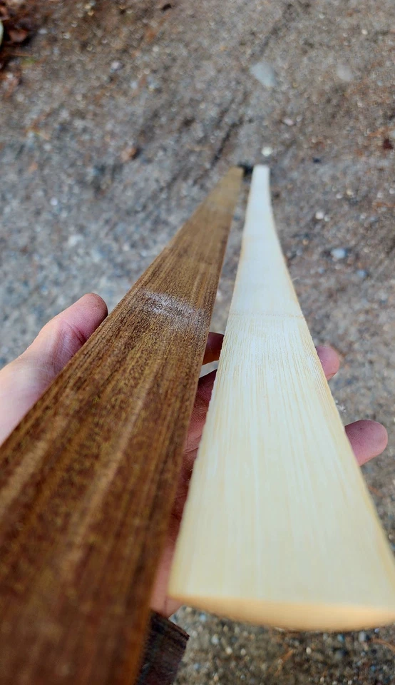 Kit de arco de ipê de bambu - 72" - 1 apoio de bambu aplainado com 1 peça de ipê premium  - Imagem 1 de 4