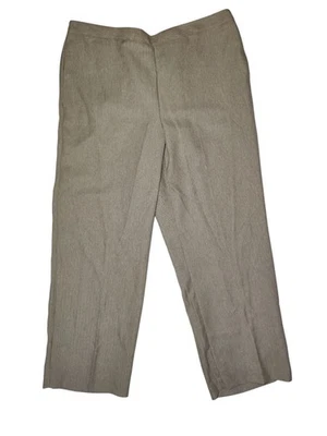 Alfred Dunner Brown Proportioned Medium Straight High Rise Pull On Pants 16 - Image 1 of 4