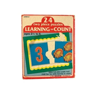 Vintage kids puzzle- made in USA- 1985- includes box- had signs of wear- numbers - Picture 1 of 6