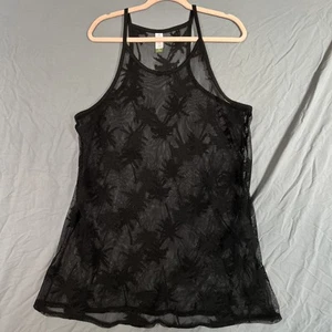 No Boundaries  XL 15-17 Black Knee Length Sheer Bathing Suit Cover Up Swimming - Picture 1 of 8