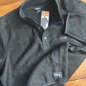 Eddie Bauer Shacket Men XL Black Sweater Fleece Lined Shirt Jacket Pockets NEW - Picture 1 of 8