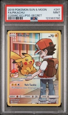 Pikachu Full Art Secret Rare Cosmic Eclipse 241/236 PSA 9 Pokémon TCG - Image 1 of 3