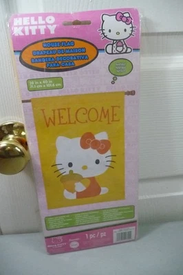 Hello Kitty con bellota casa de bienvenida bandera 28"x40" Sanrio 2013 NUEVO Foto 1 de 3