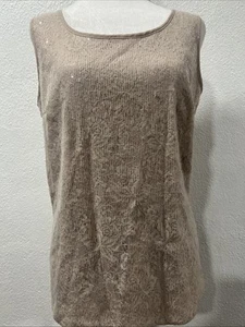 Studio Y Pailletten Chiffon ärmelloses Top mit Fliege hinten & Rosenmuster Gr. M - Bild 1 von 14