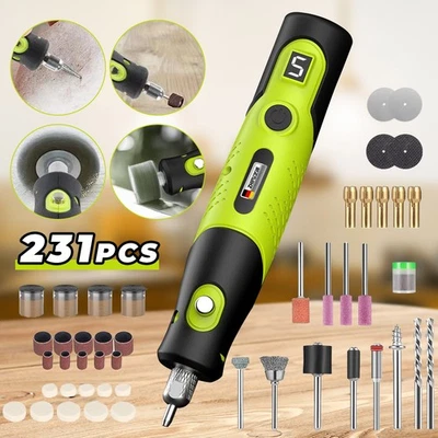 231Pcs Mini Grinder Rotary Tool Polishing Drill Kit Variable Speed w/Accessories - Image 1 of 4