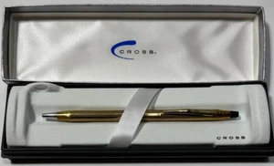 CROSS 10K Gold Plated Ballpoint Pen 4502 w/ Box Vintage Packaging Unused France - Picture 1 of 3