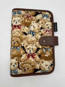 Vintage Fabric Teddy Bear Travel Notebook Planner Diary w/Pen Loop No Inserts - Picture 1 of 8