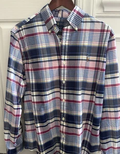 Ralph Lauren Classic Plaid Button-Down Oxford.Shirt Medium EC - Picture 1 of 7