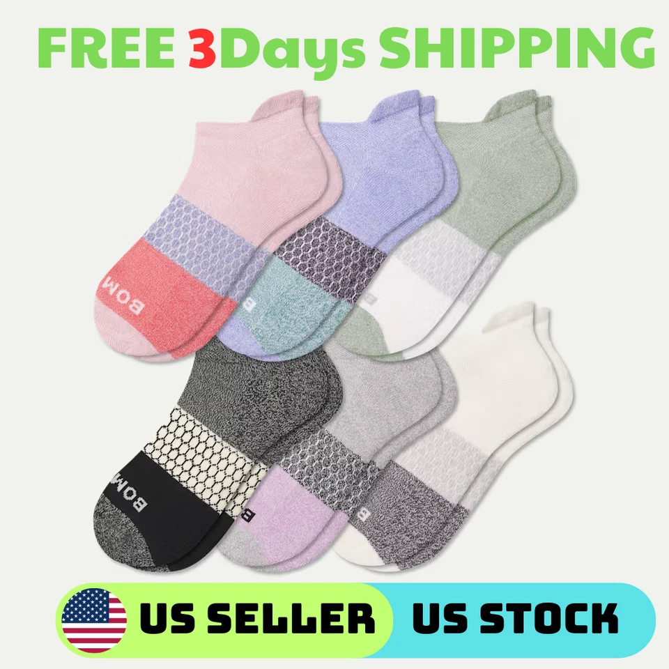 [AUTHENTIC] 5 PAIRS Women's Tri-Block Bombas Socks🐝 Size S, M, L (Multi Colors) - Image 1 of 1