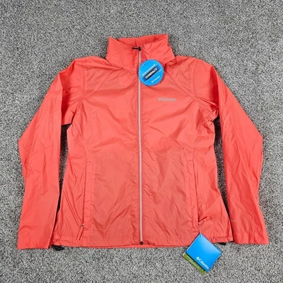 Chaqueta cortavientos Columbia para mujer grande Peach Switchback II empaquetable OmniShield Foto 1 de 4