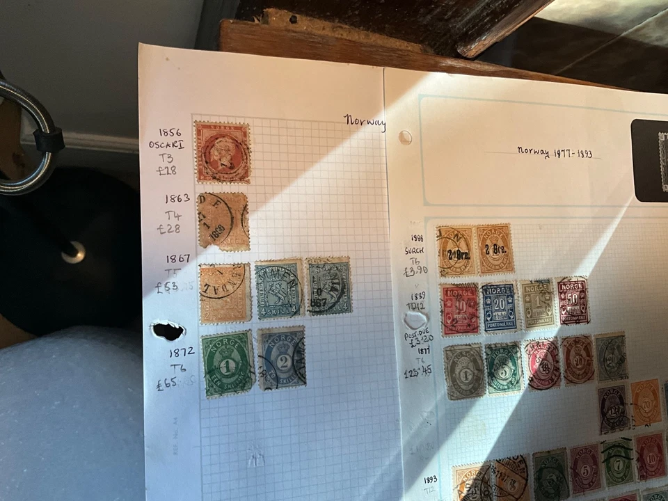 Sellos de Noruega 1856-60 Rey Oscar hasta 2008 67 hojas #40 Foto 1 de 4