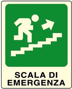 CARTELLO SEGNALETICA indicazione uscita emergenza LUMINESCENTE - Picture 1 of 1
