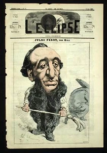 PORTRAIT DE JULES FERRY Caricature de 1869 - Picture 1 of 1