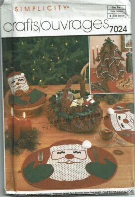 Simplicity Sewing Pattern 7024 Christmas Table Accessories Home Decor UNCUT - Image 1 of 2