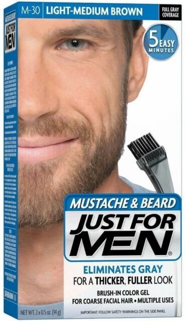 Just For MEN Mustache and Beard Brush-In Color Gel - 3 Pack