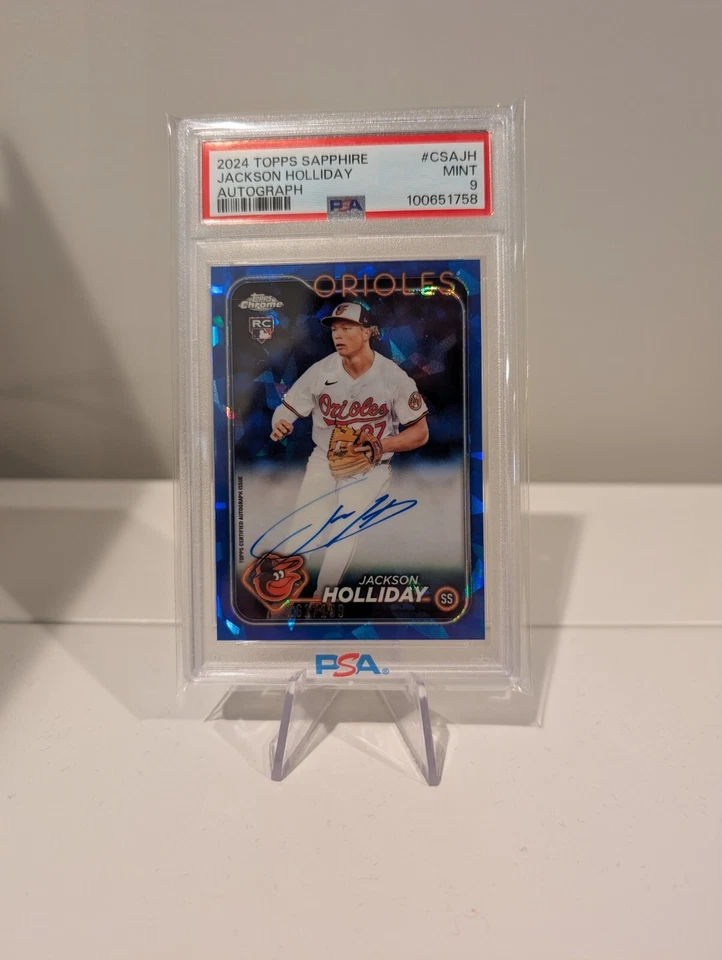 2024 Topps Chrome Sapphire Jackson Holliday Auto #/199 PSA 9 - #CSA-JH - Image 1 of 1