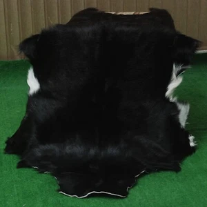 Handmade Black Goat Hide Rug – Luxurious Natural Accent for Stylish Decor - Picture 1 of 10