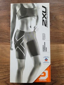 NEW 2XU Compression Short Women's XS X-SMALL BLACK WA1932b - Picture 1 of 2