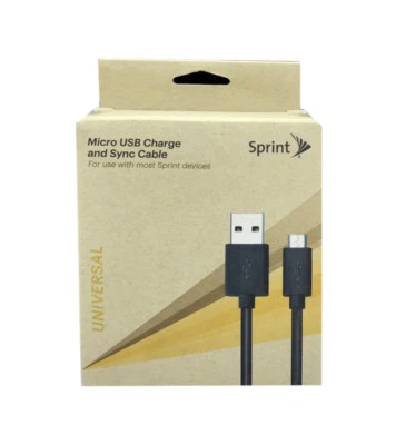 Micro USB Charge and Sync Cable 1.5M / 4.9Ft Sprint  Black - Image 1 of 2