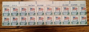 Mail Early Block of 6 - Scott 1338 - 6 cent - Flag over White House - 1968 - MNH - Picture 1 of 3