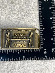 1992 Kansas Small Mine Safety Shoot Out Belt Buckle - Picture 1 of 8