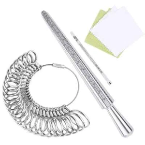 Ring Sizer Measuring Tool Aluminum Ring Mandrel 27 Pcs Premium Metal Ring Measur - Bild 1 von 3