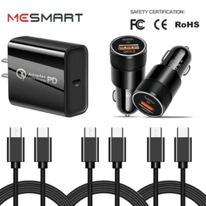 Fast PD Wall Car Charger Type-C Cable Cord Lot For Samsung Galaxy S24 Ultra S24+ - Picture 1 of 39