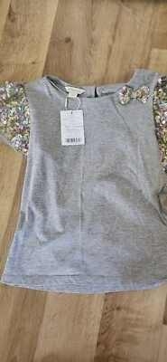 MONSOON  Girls Rainbow Sequon Tshirt And Skirt Set Size 9-10 Yrs - Image 1 of 4