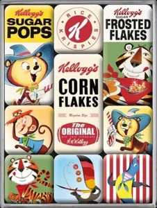 Arte nostálgico - 9 piezas Juego de imanes de nevera - Kellogg's Corn Flakes - Imagen 1 de 2