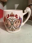 George Vi And Elizabeth Spode Coronation Mug With Lion Handle