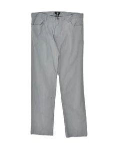 CALVIN KLEIN Mens Straight Casual Trousers W34 L32 Grey Cotton AP98 - Picture 1 of 4