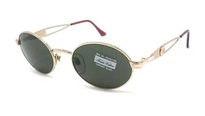 OCCHIALI DA SOLE UOMO DONNA BROOKS BROTHERS BB 154 - S 1001 ORO OVALE VINTAGE - Picture 1 of 5