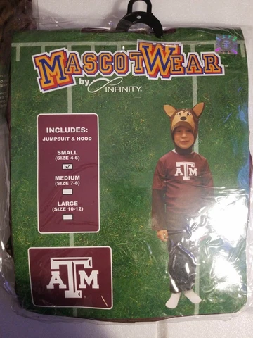 NIP MascotWear by Infinity Texas A& M Aggies Jumpsuit & Hood Child Size S (4-6) Cover