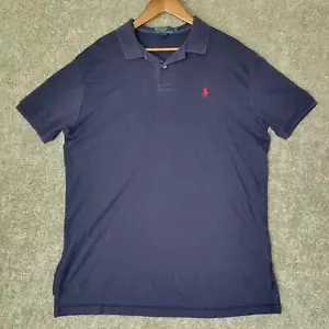 Polo By Ralph Lauren Blue Collared 1/4 Button Shirt Men Size Large - Picture 1 of 7