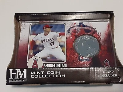 Shohei Ohtani Highland Mint Silver Plated Coin Los Angeles Angels Card /5000 - Image 1 of 4