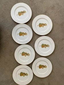 Vintage Holly Hobbie 1974 grün Mädchen Muster 10 1/2" Essteller - 7er Set - Bild 1 von 3