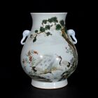 Chinese Exquisite Handmade Pine And Crane Pattern Porcelain Vase