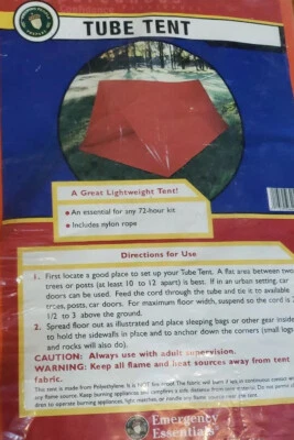 Tube Tent Preparedness Prepper Shelter Lightweight High Visibility Orange - Image 1 of 3