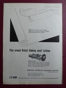 9/1962 PUB BRISTOL SIDDELEY SMALL TURBINE ENGINE NIMBUS WESTLAND WASP SCOUT AD - Bild 1 von 1