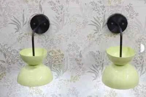 Vintage Pair of Mid-Century Modern Brass Italian Diabolo Wall Fixture Lamp  Home - Picture 1 of 9