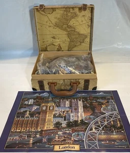 Jigsaw 1000 Piece Puzzle London Not In Original box but in Suitcase Map Box - Picture 1 of 4