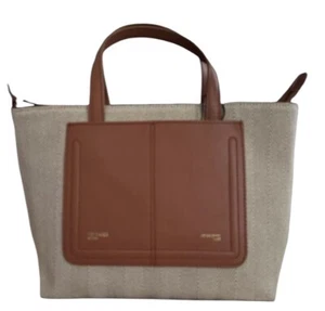 Ted Baker Nishra Herringbone Tote Leather Trim Crossbody Strap Double Handle New - Picture 1 of 23