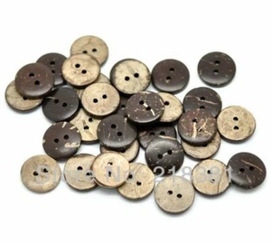 150pcs/set Brown Coconut Shell Buttons 15mm 2 Holes Wooden Button Sewing Crafts - Picture 1 of 12