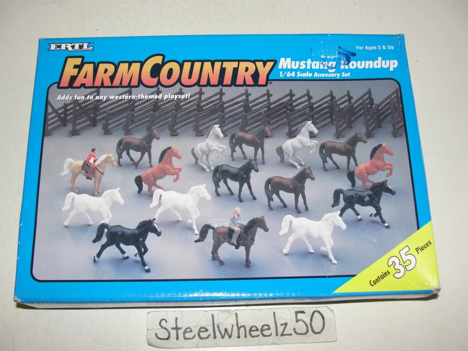 Ertl Farm Country Mustang Roundup 1/64 Scale Accessory Set 1997 SEALED CONTENTS - Image 1 of 4
